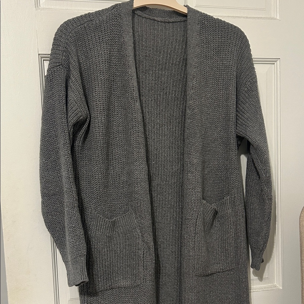 Cozy Gray Knit Cardigan